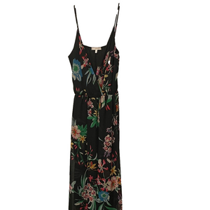 Lavender Brown Black Floral Maxi Dress Size Medium